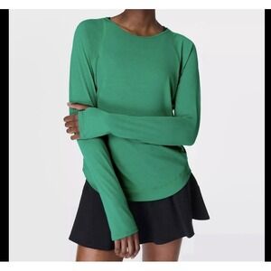 Sweaty Betty‎ Breezy Long Sleeve T-Shirt Top Women's S Green NWT Breathable